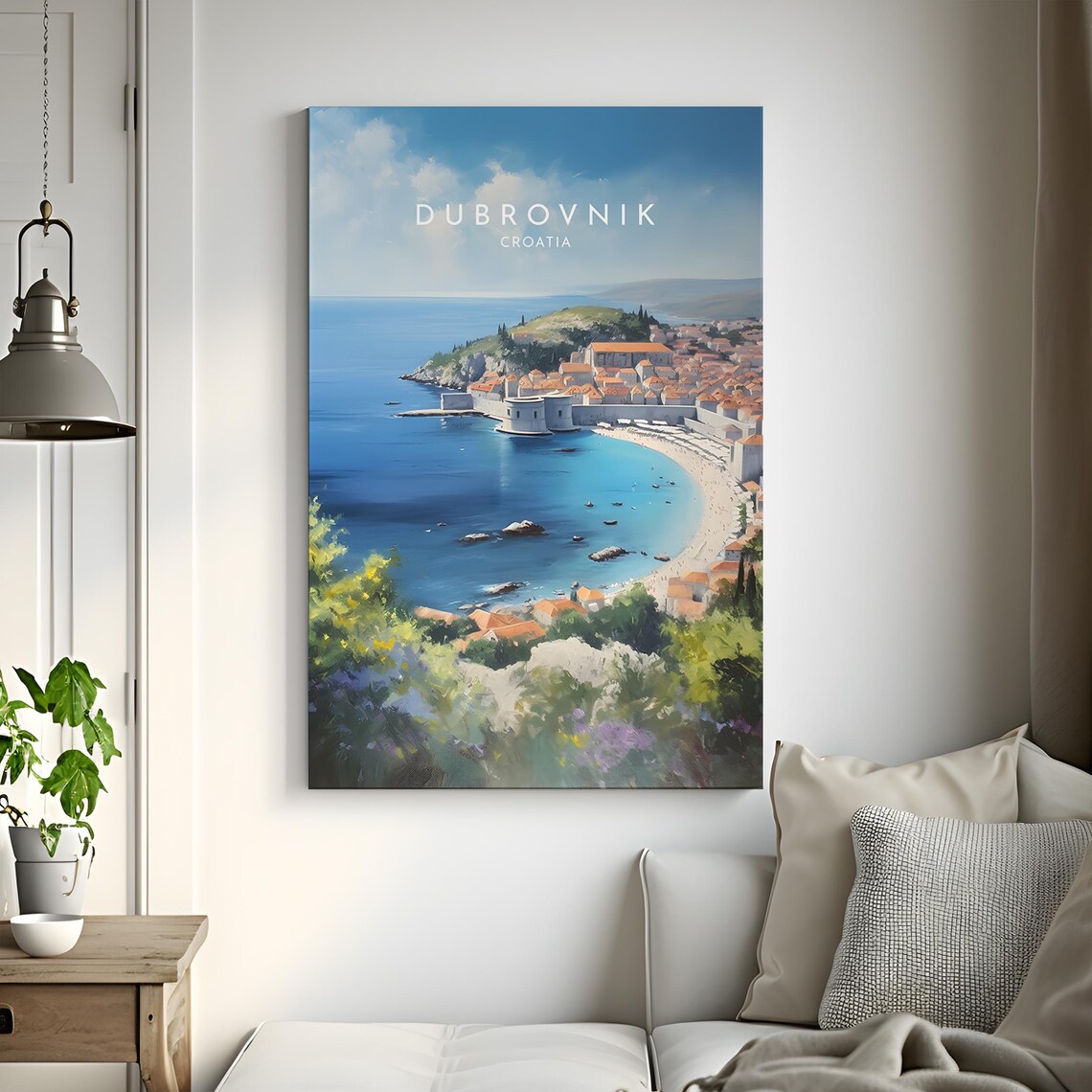 Dubrovnik Croatia Old Town Bay Travel Poster with City Walls - Image 3
