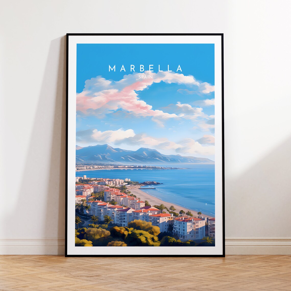 Marbella Spain Costa del Sol Coastline City View Travel Poster