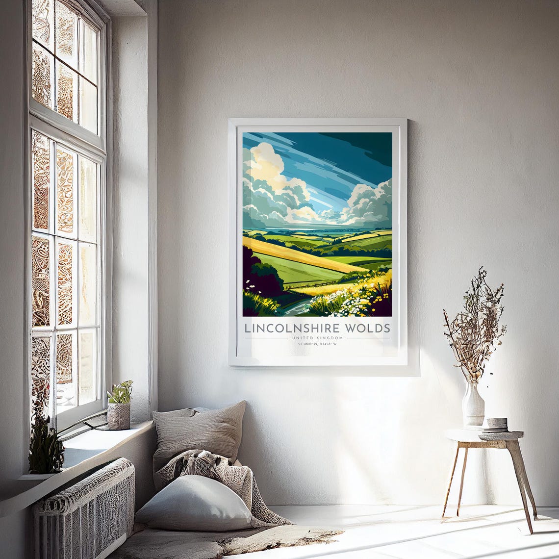 Lincolnshire Wolds Patchwork Green Hills Dramatic Sky Poster - Image 4