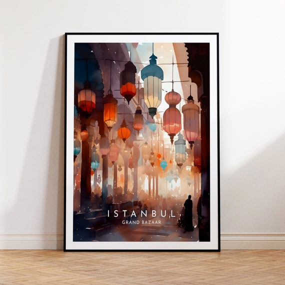 Istanbul Travel Poster, Grand Bazaar Turkey