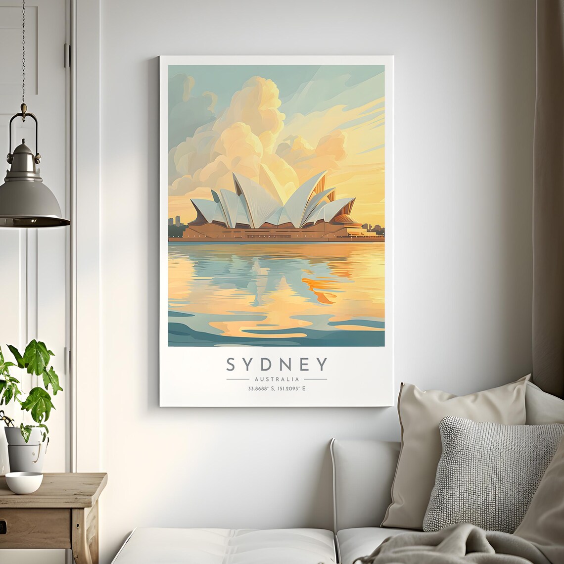 Sydney Opera House Sunset Harbour Reflection Golden Travel Poster - Image 2