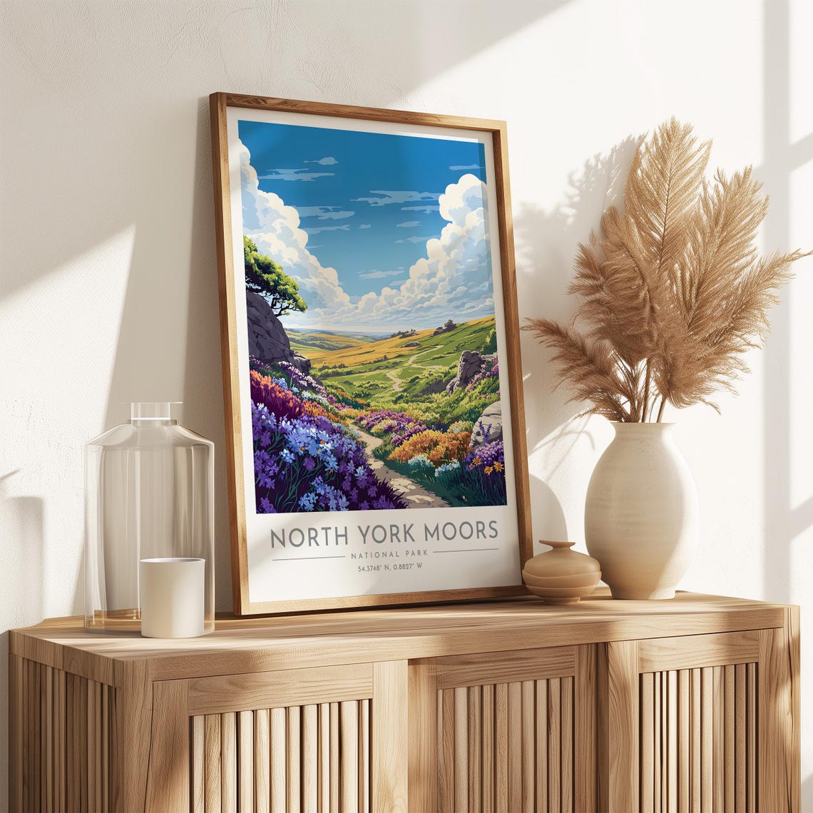 North York Moors Wildflower Valley Heather Hills Travel Print - Image 3