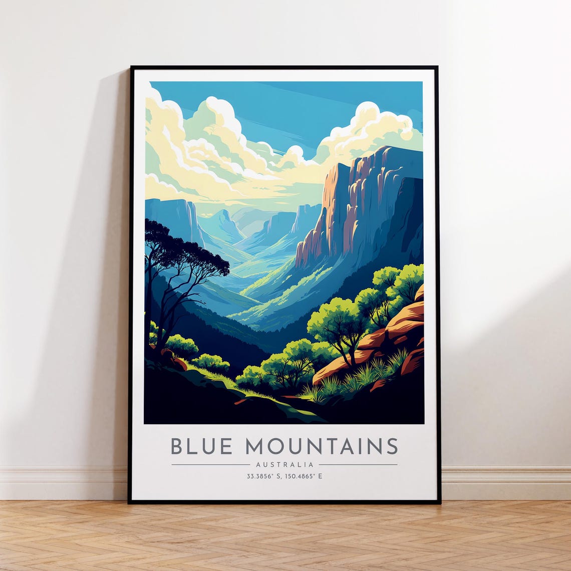 Blue Mountains Australia National Park Valley Cliffs Vista Poster