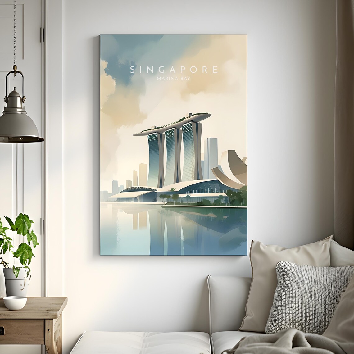 Singapore Marina Bay Travel Poster, Home Decor - Image 3