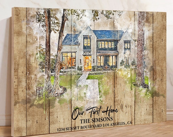 House Portrait Gifts For Artist Watercolour Sketch Of Your Home Personalized House Artwork Custom Thoughtful Housewarming Gift