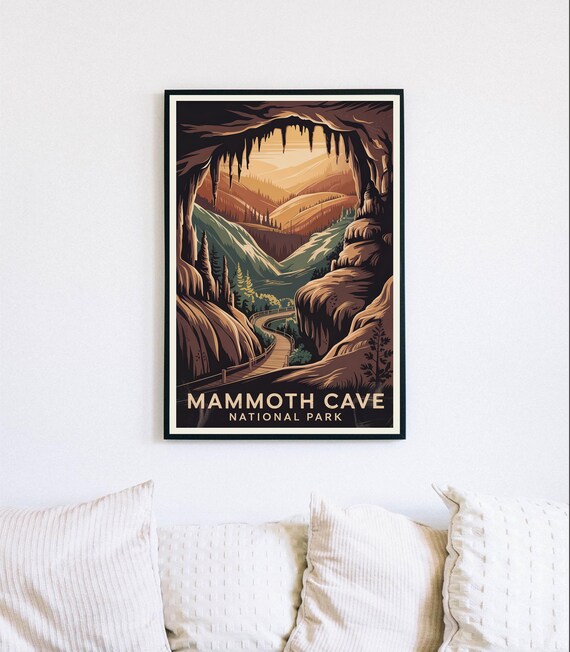 Mammoth Cave National Park Cavern Boardwalk Kentucky Travel Poster
