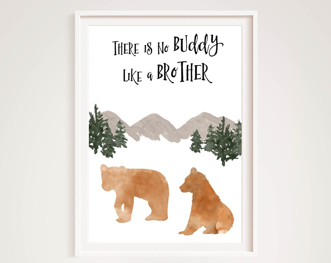 There Is No Buddy Like A Brother Quote Art Print - Image 3