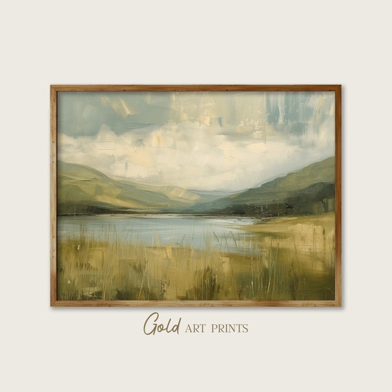 Vintage Landscape Serene Lakeside A Captivating Print Of Natures Beauty Country Field Artwork Perfect For Home Gap24015