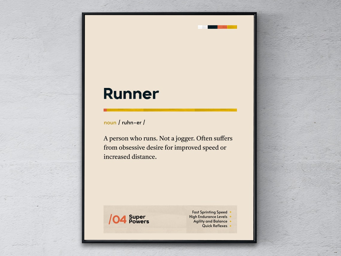 Runner Funny Definition Marathon Office Coworker Running Gift Poster