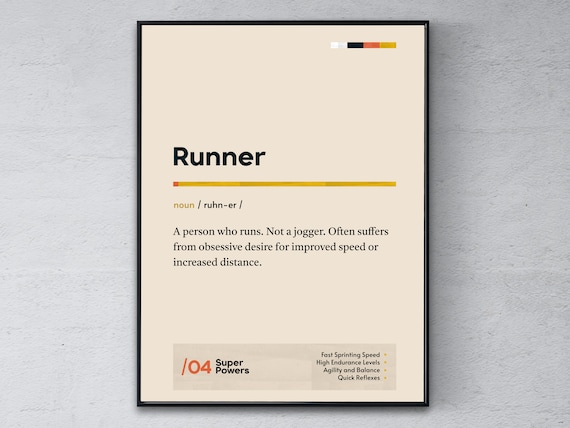 Runner Funny Definition Marathon Office Coworker Running Gift Poster