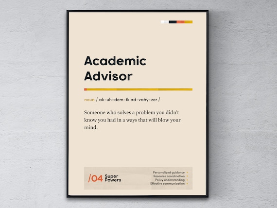Academic Advisor Definition Poster, Funny Office Art Print