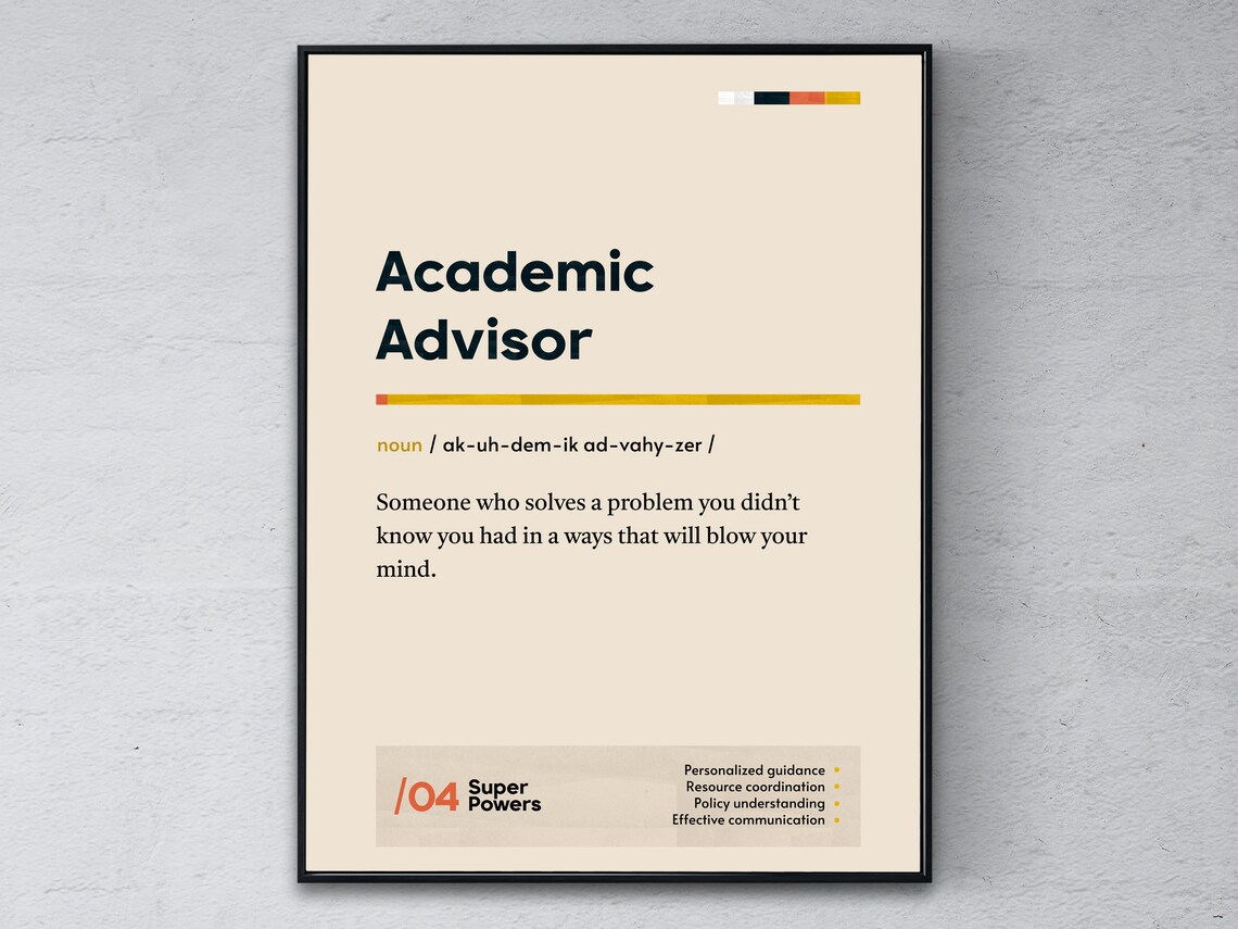 Academic Advisor Definition Poster, Funny Office Art Print