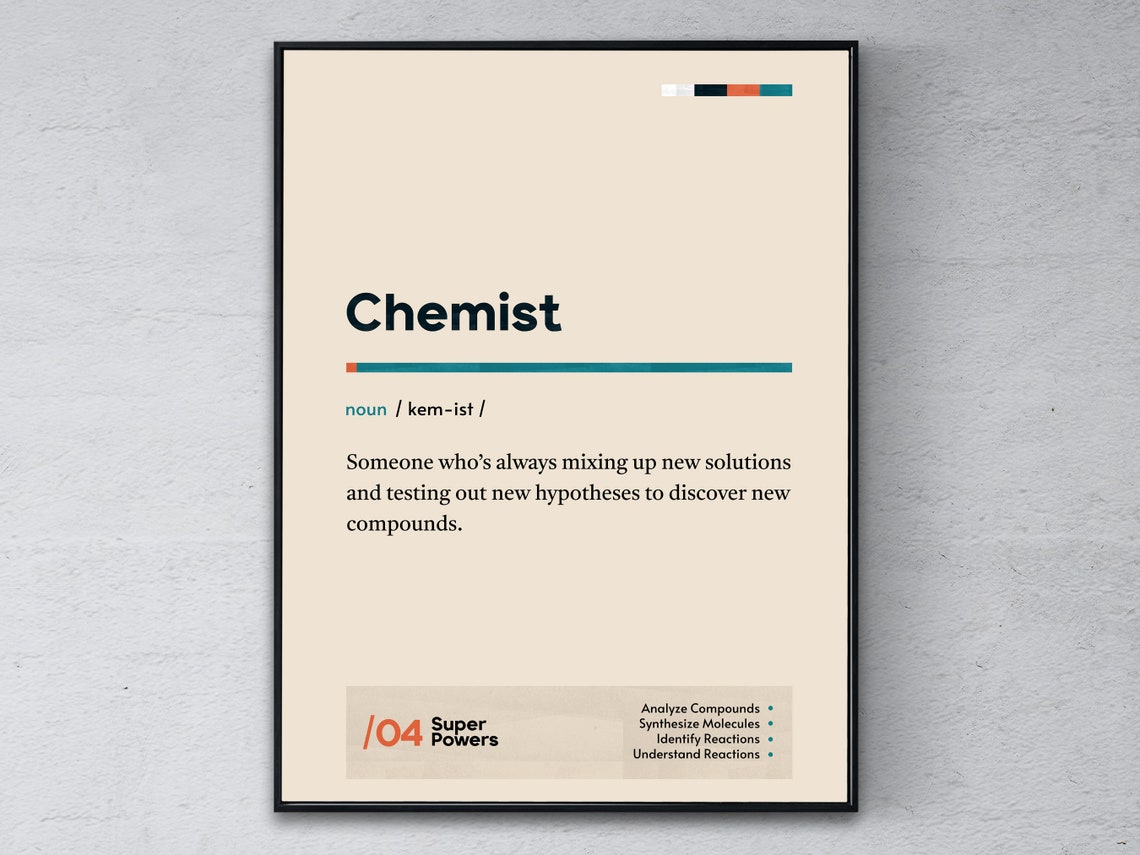 Chemist Funny Dictionary Definition Lab Science Graduate Gift Poster
