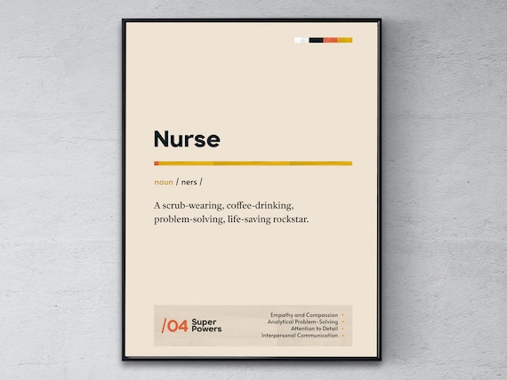 Nurse Definition Life-Saving Rockstar Graduation Gift Wall Art