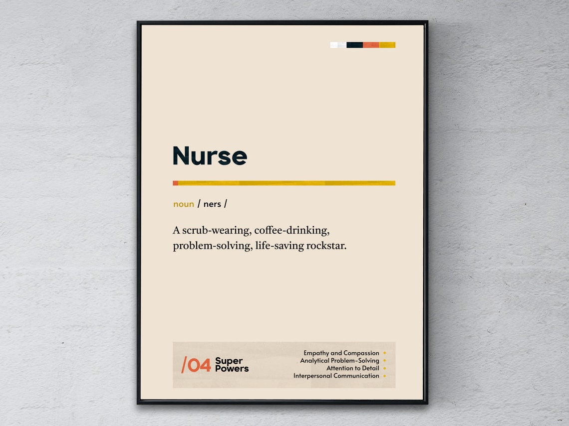 Nurse Definition Life-Saving Rockstar Graduation Gift Wall Art