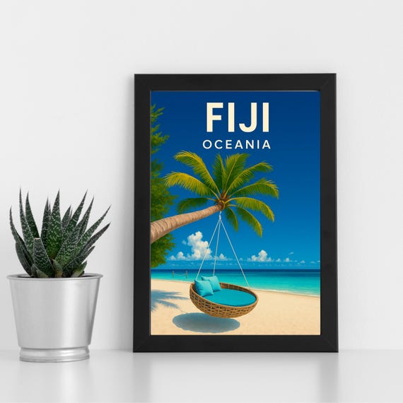 Fiji Print Artwork L Oceania Custom Poster Postcard Framed Greeting Card Portrait