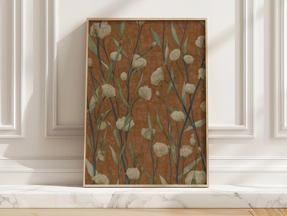 Wildflower Art Print, Modern Vintage Botanical Poster