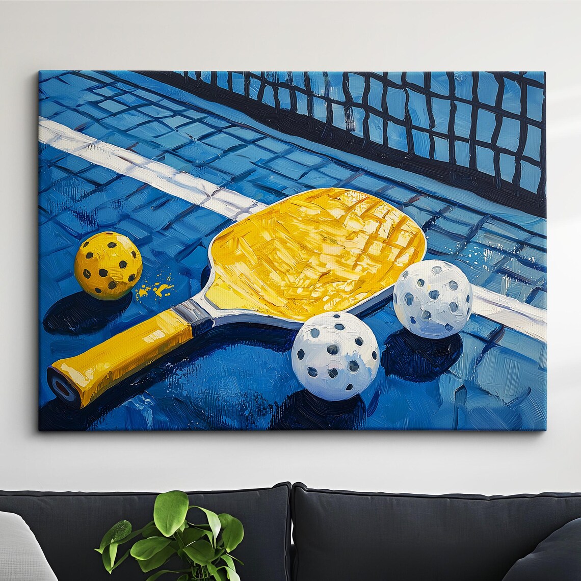 Pickleball Abstract Oil Painting Sports Art Print