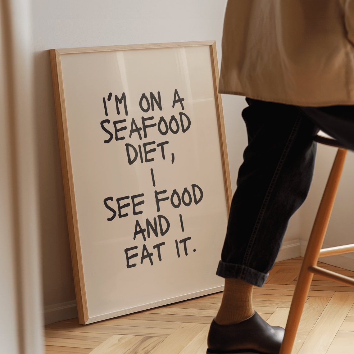 I'm On A Seafood Diet See Food Eat It Funny Kitchen Wall Art - Image 4