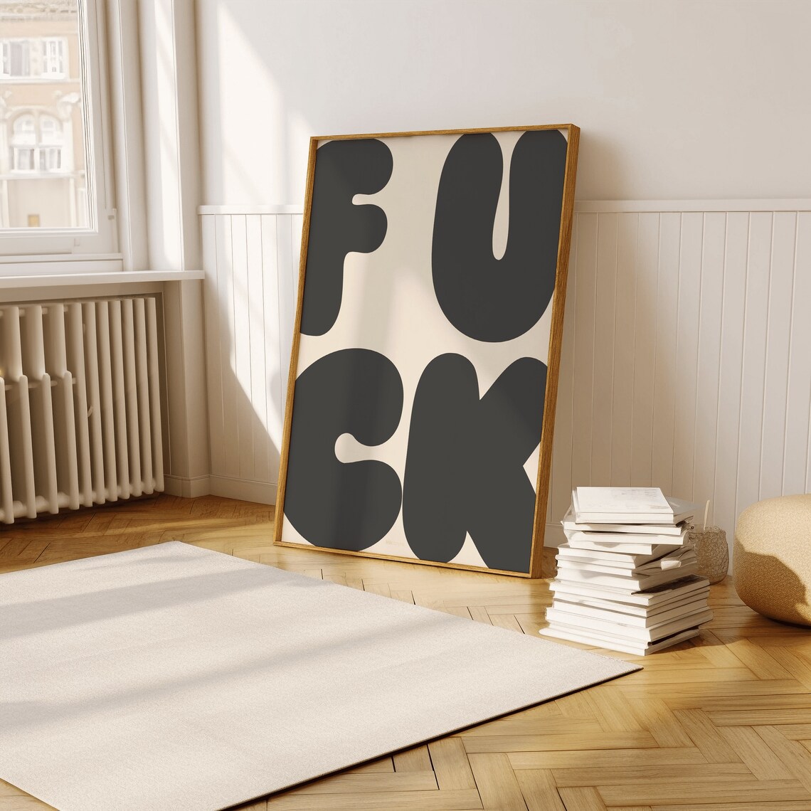 Fck Swear Word Quote, Quirky Retro Wall Art