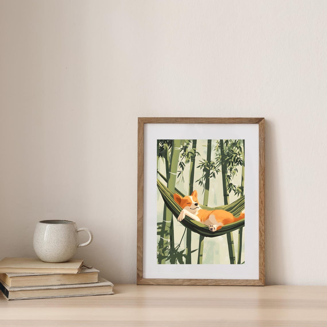 Corgi Sleeping In A Hammock Strung Through A Bamboo Forest Poster - Image 5