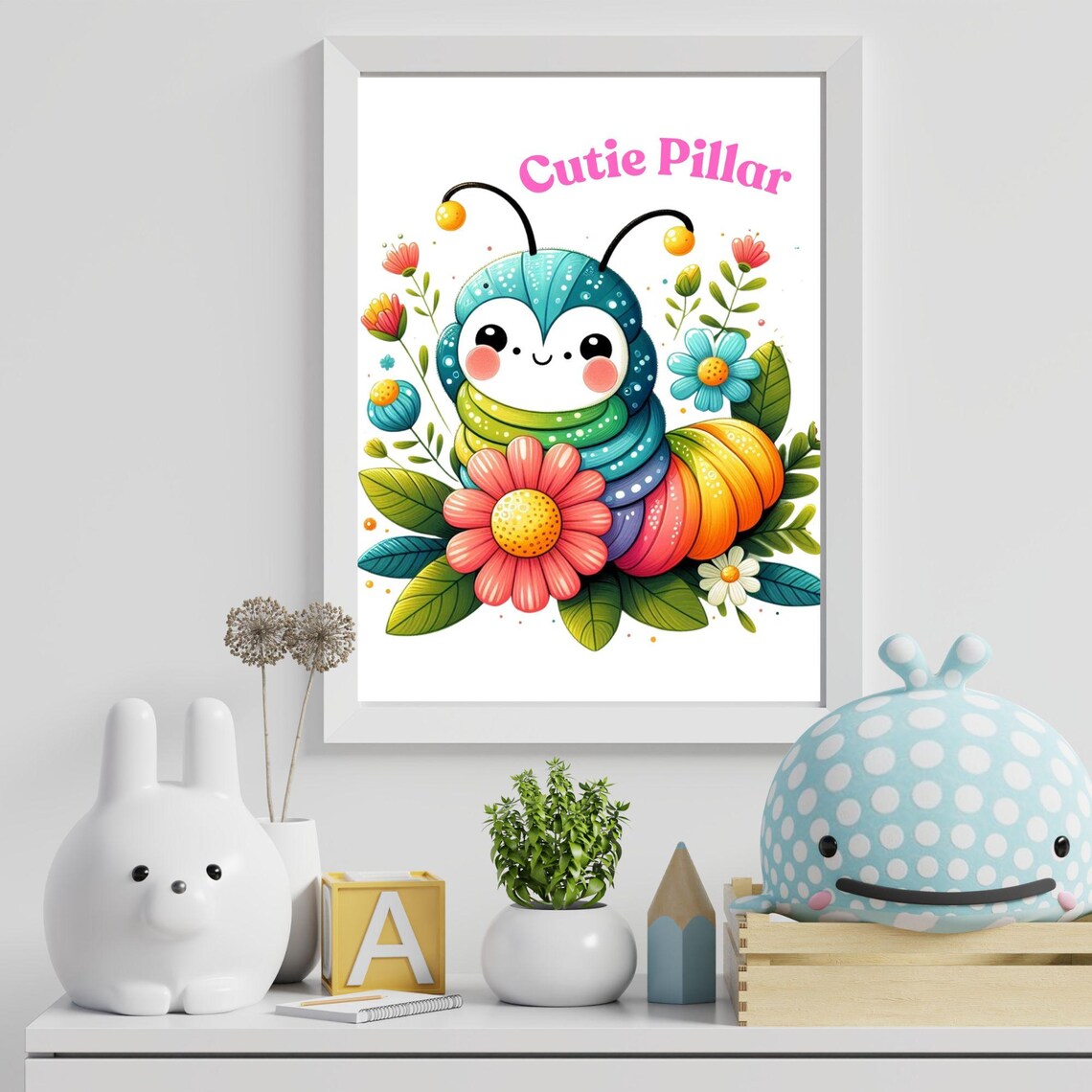 Illustrated Colourful Caterpillar Nursery Decor - Image 4