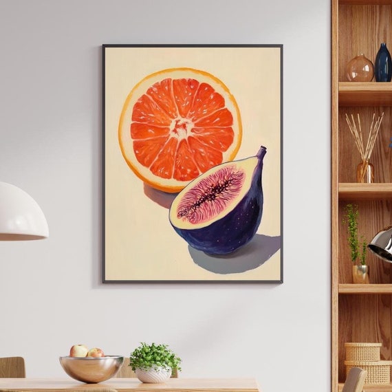 Vintage Fig Art Print Plant Tropical Fruit Market Decor Retro Poster For Kitchen And Dining Room