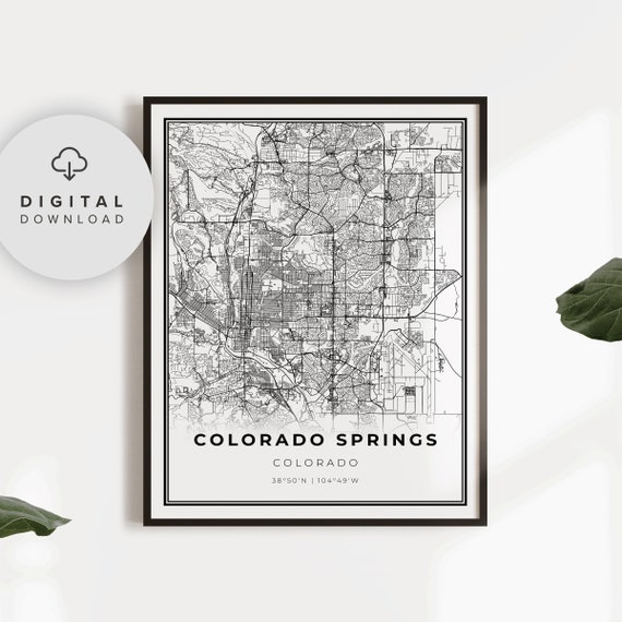 Colorado Springs Map Print Co Usa Art Poster City Street Road Wall Np281