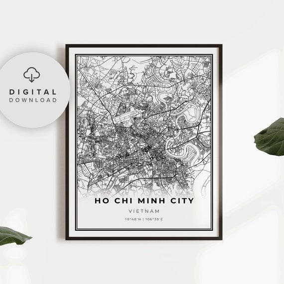 Ho Chi Minh City Map Print Vietnam Art Poster Saigon Street Road Np572