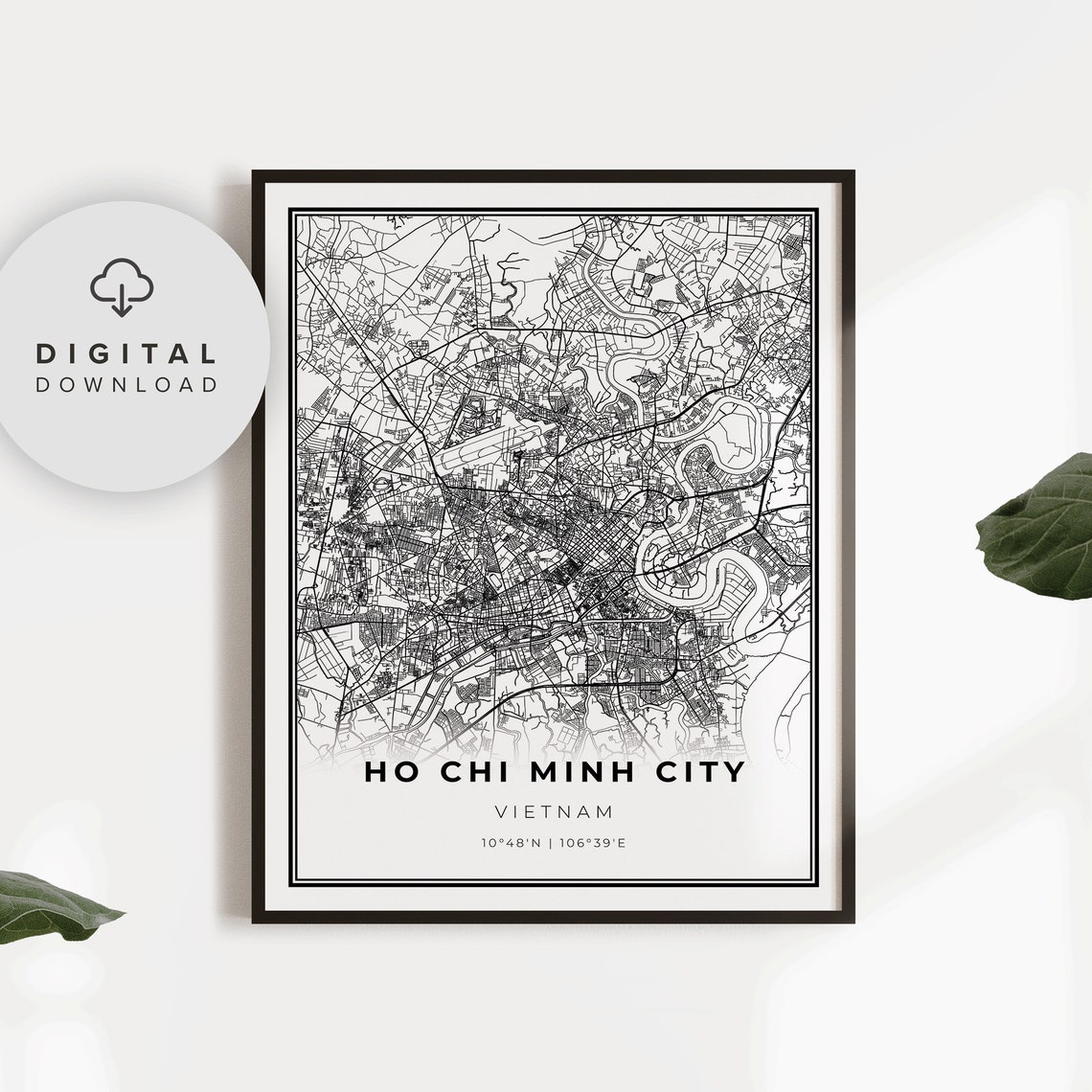 Ho Chi Minh City Map Print Vietnam Art Poster Saigon Street Road Np572