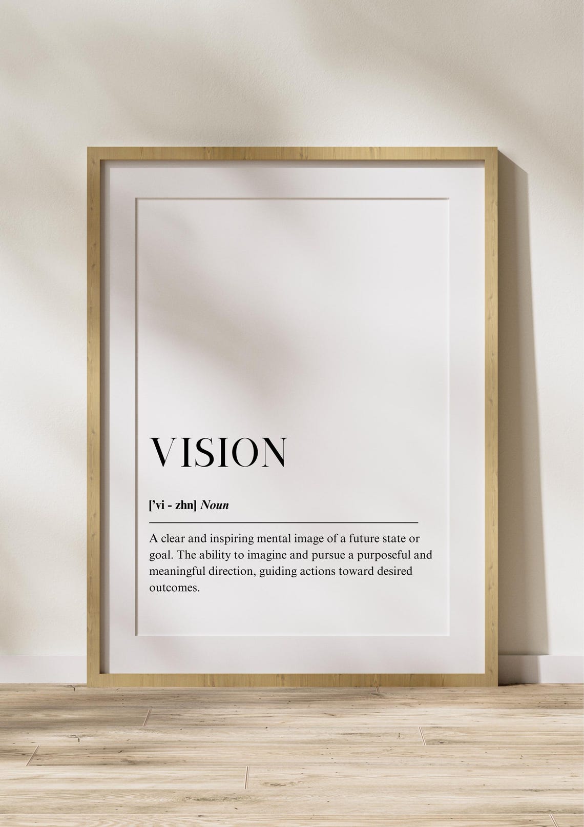 Vision Definition Dictionary Typography Minimalist Quote Wall Poster