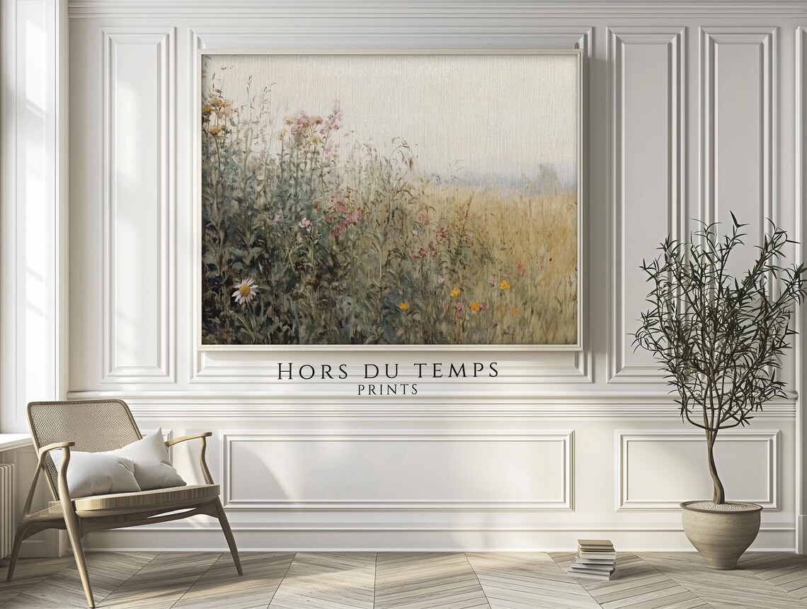 Wildflower Meadow Daisies in Soft Light Vintage Floral Painting Poster - Image 2