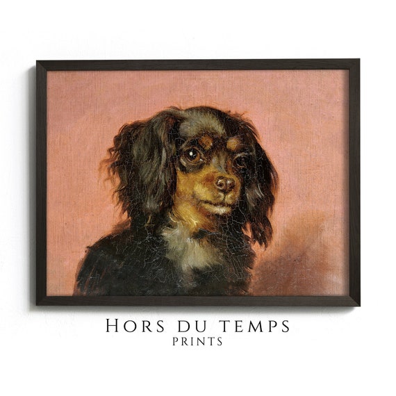 Cute King Charles Spaniel Painting Dog Lover Gift Vintage Art Nursery Kids Room Wall Decor Hors Du Temps Prints
