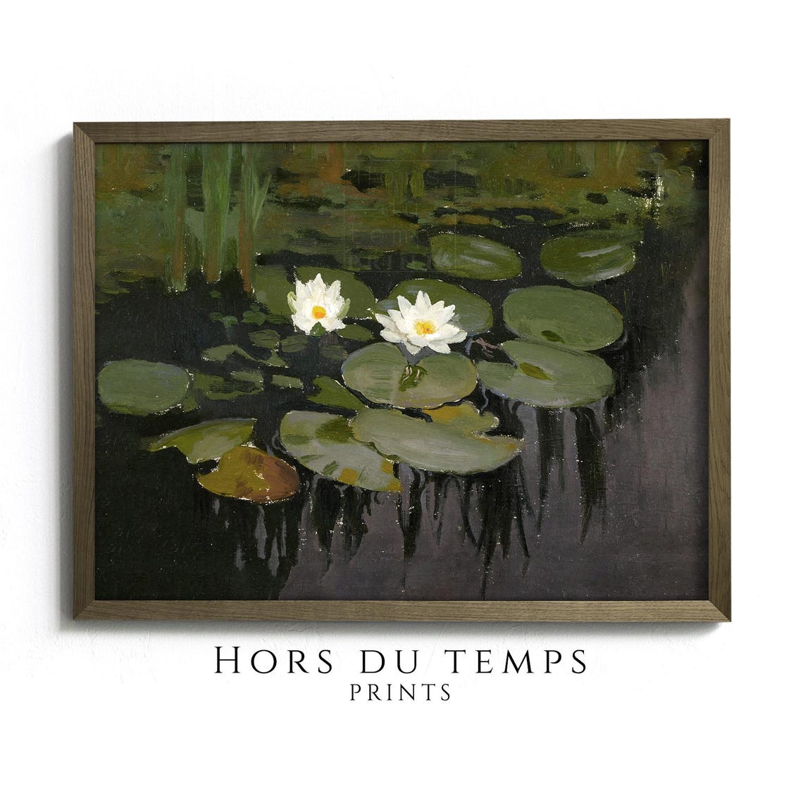 Water Lilies Painting Spring Flowers In Bloom Antique Farmhouse Rustic Art Hors Du Temps Prints