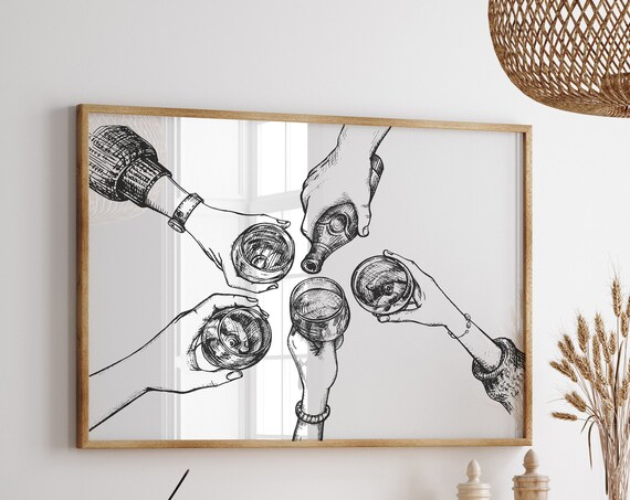 Cheers Retro Bar Poster, Kitchen and Home Bar Decor