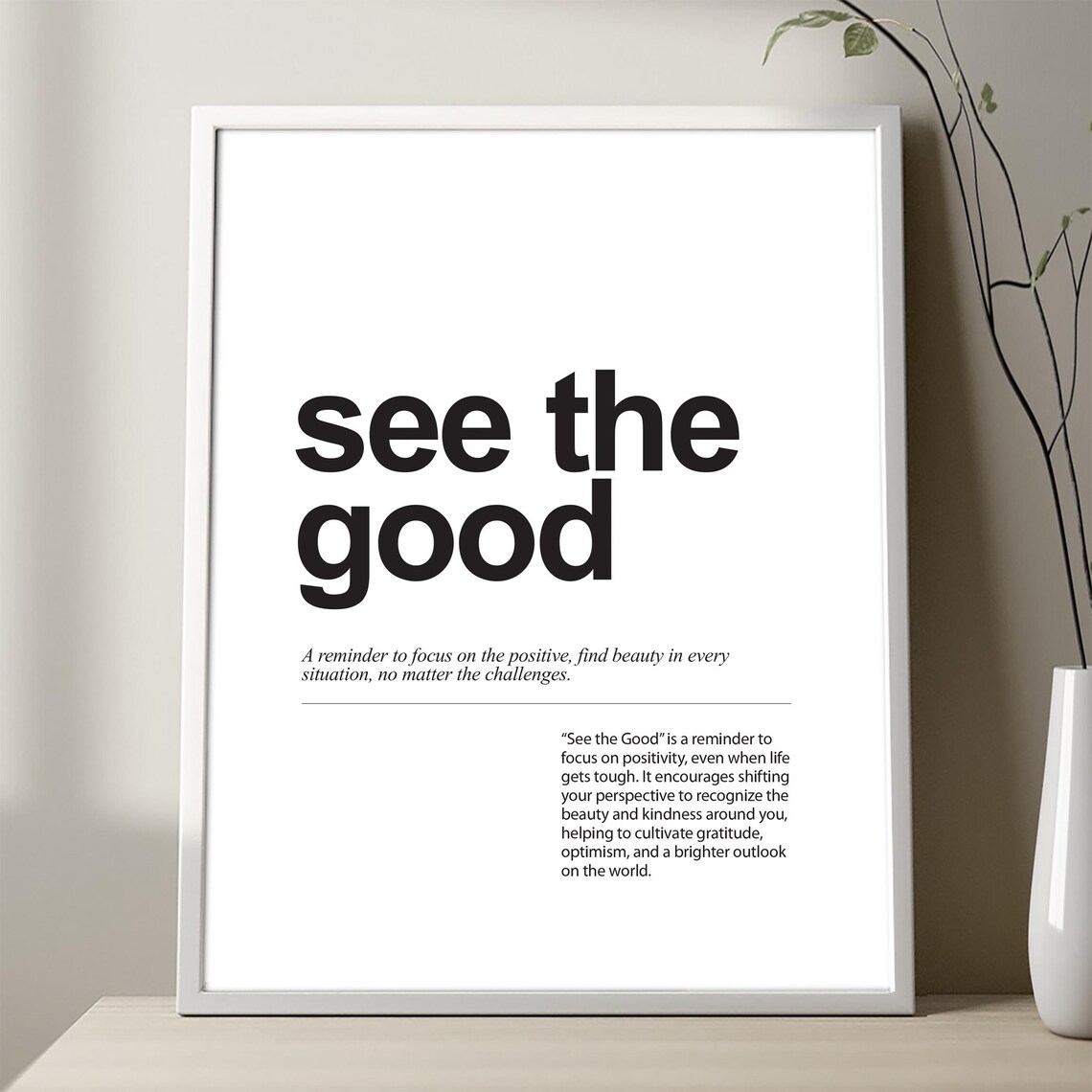 See The Good Definition Poster Expression Art Print Minimalist Wall Decor