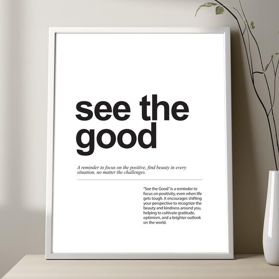 See The Good Definition Poster Expression Art Print Minimalist Wall Decor