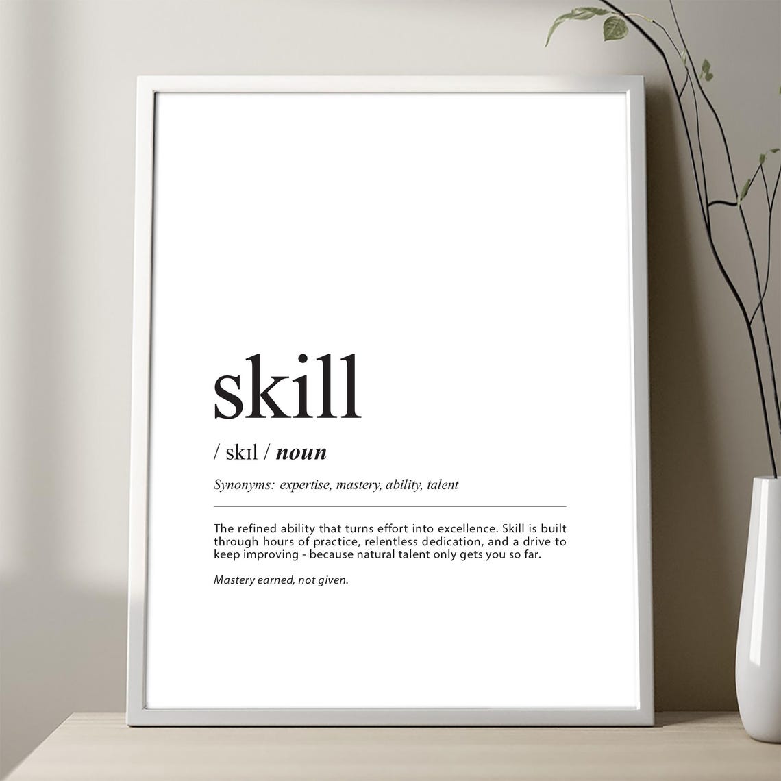 Skill Definition Dictionary Style Sport Athlete Motivational Poster