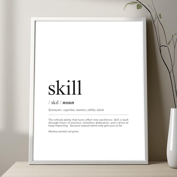 Skill Definition Dictionary Style Sport Athlete Motivational Poster