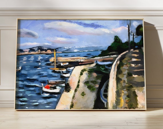 View Of Antibes By Henri Matisse Print Natural Blue Landscape Sea Scenic View Poster Popular Artist Work Impressionism Gallery Art Gift