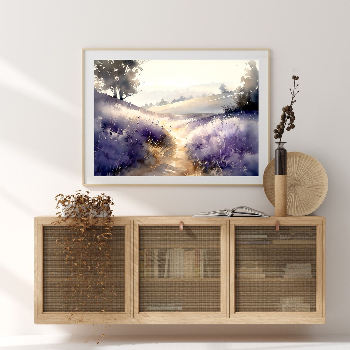 Lavender Field Print French Country Painting Sunrise In Provence France Artwork Provence Wall Art Lavender Wall Art Provence Poster - Image 2