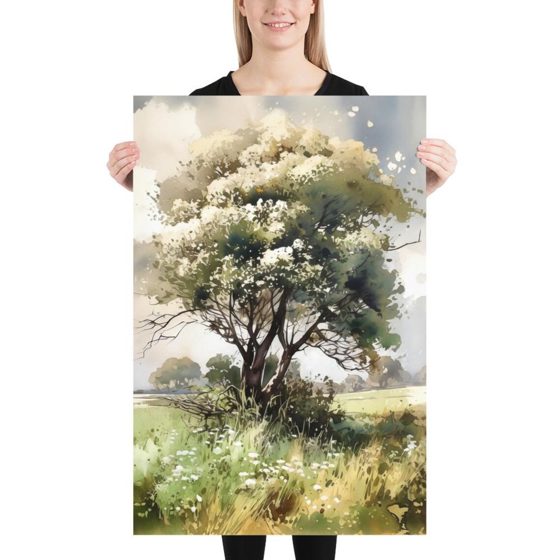 Oak Tree Watercolor Art Print, Nature Home Decor - Image 5