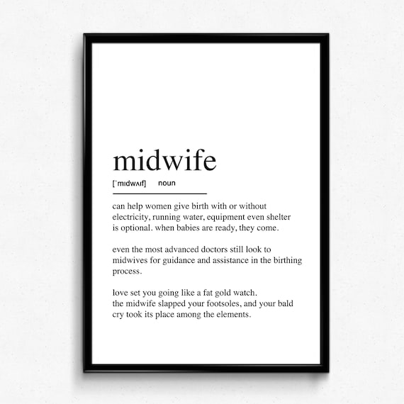 Midwife Definition Art Print, Student Gift