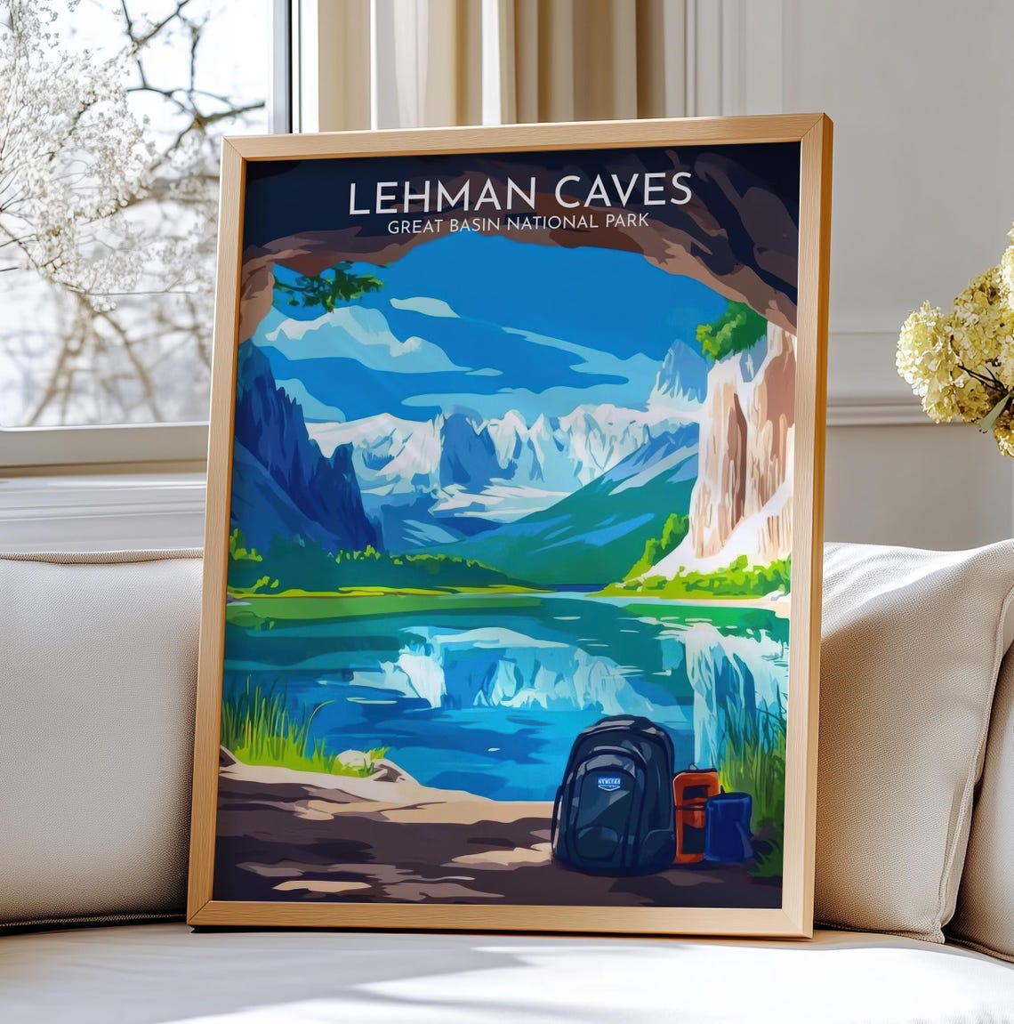 Lehman Caves Great Basin National Park Cave Lake Travel Poster