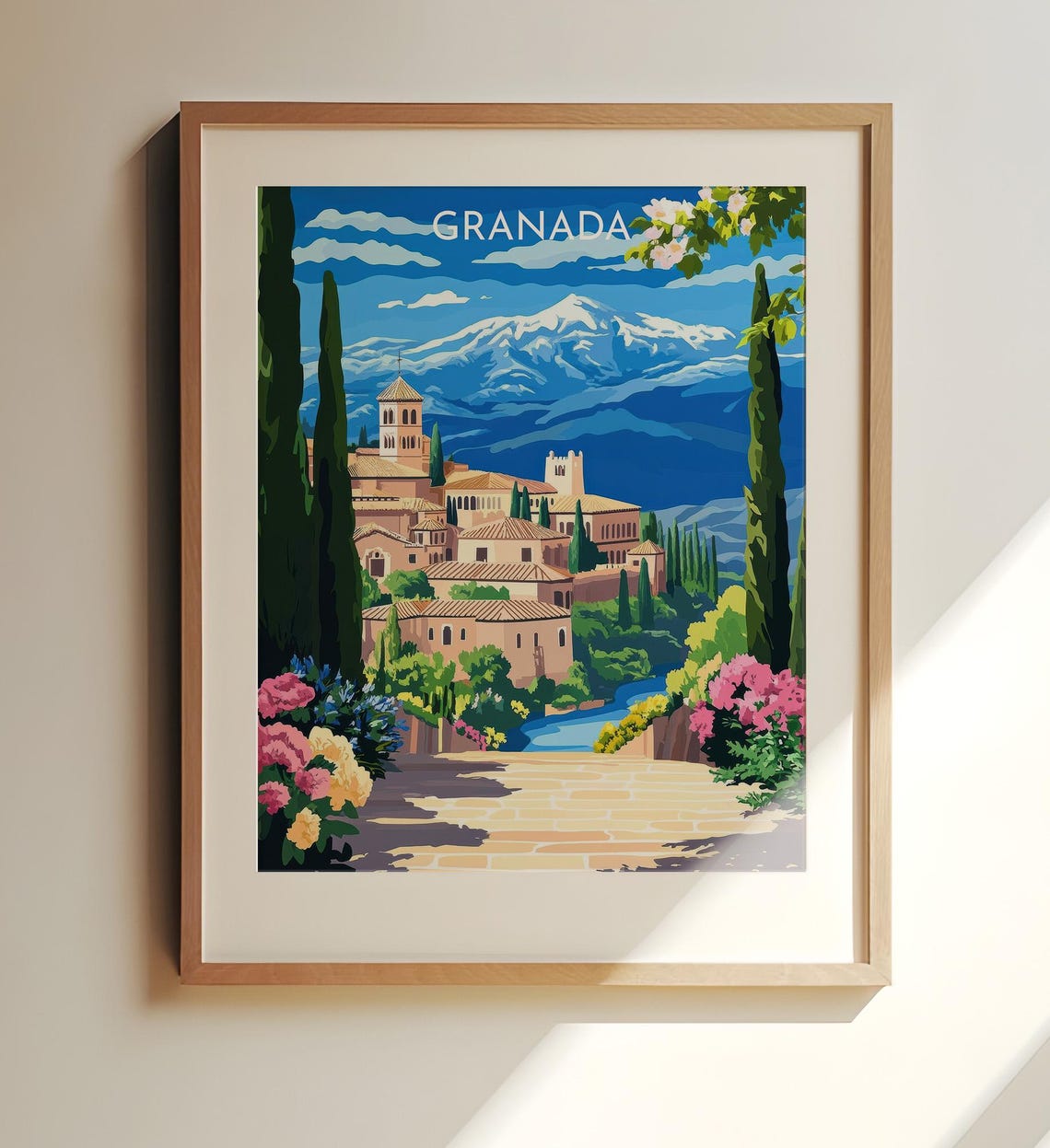 Granada Spain Snowy Sierra Nevada Mountains Travel Wall Poster