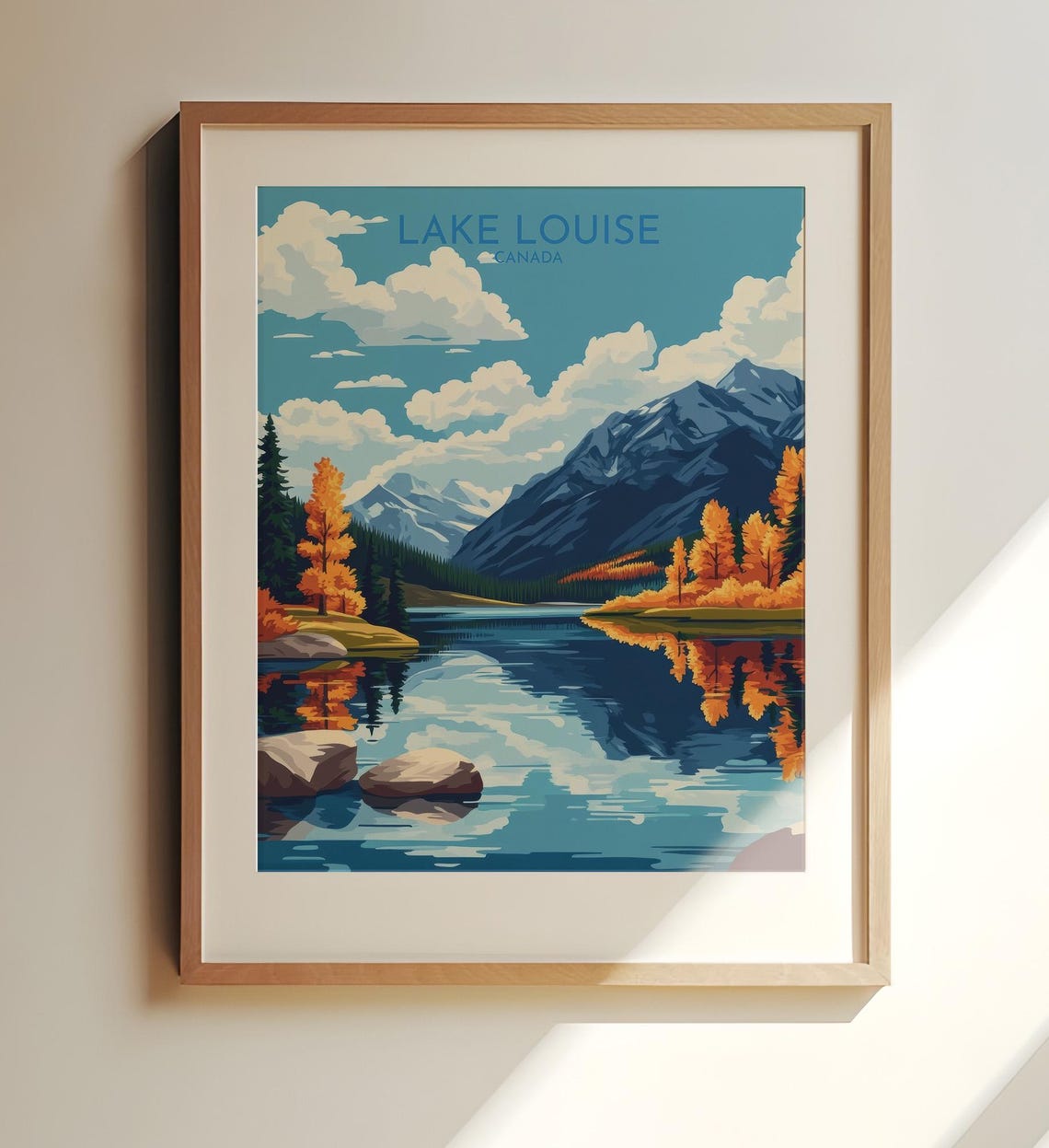 Lake Louise Canada Retro Mountain Lake Vintage Travel Poster