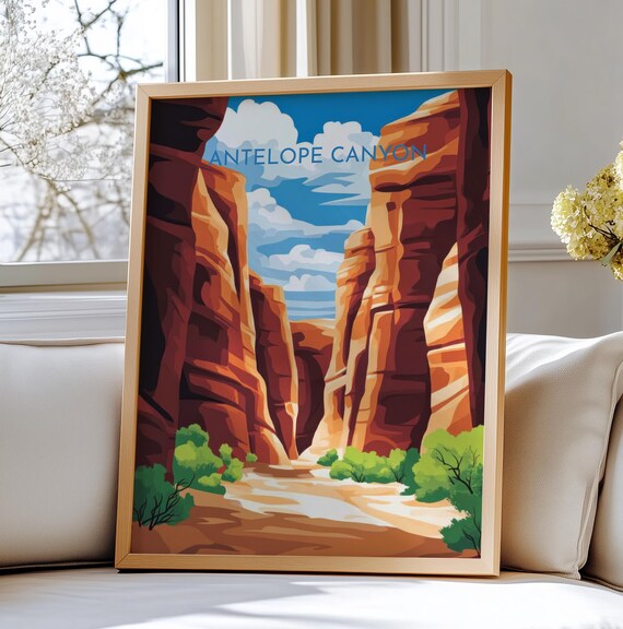 Antelope Canyon Usa Art Poster Travel Scenic Desert Wall For Home Decor