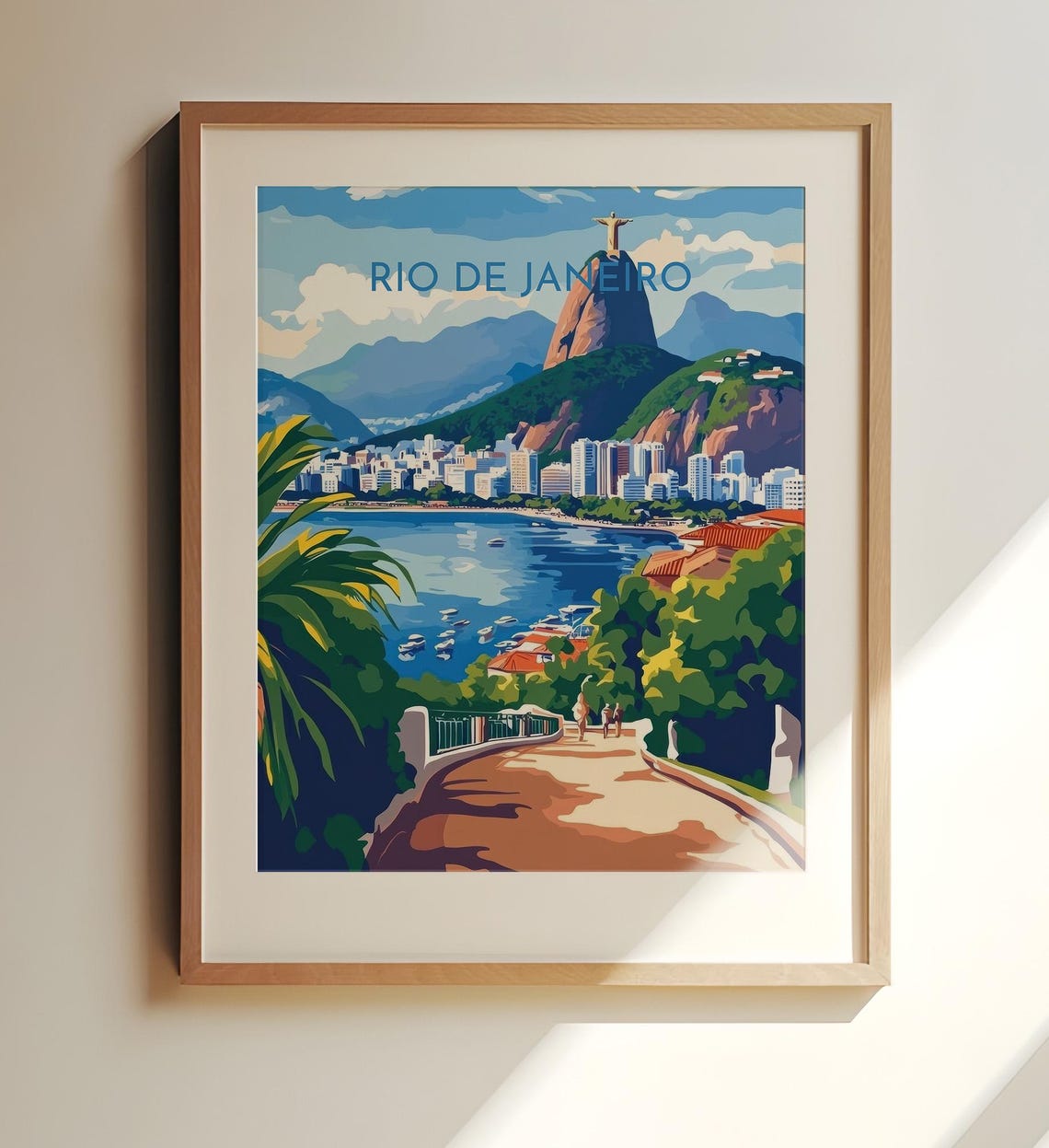 Rio de Janeiro Christ the Redeemer Vintage Brazil Travel Poster