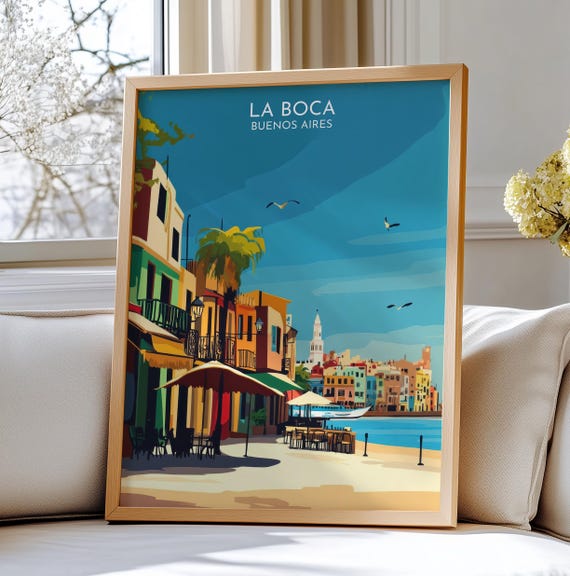 La Boca Buenos Aires Art Poster Travel Colorful Print
