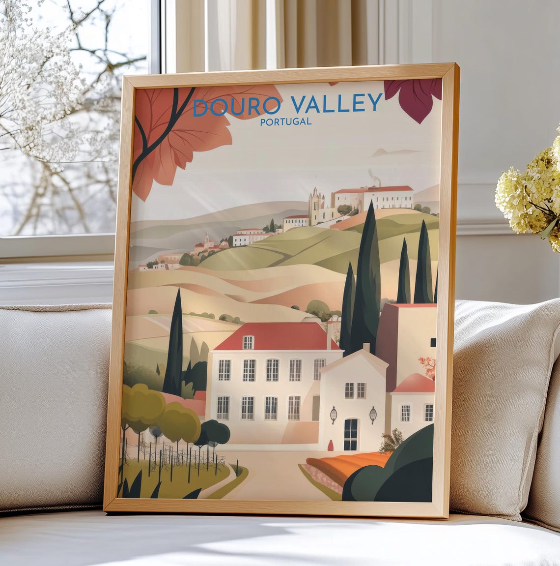 Douro Valley Portugal Vineyard Hills Wine Country Travel Poster